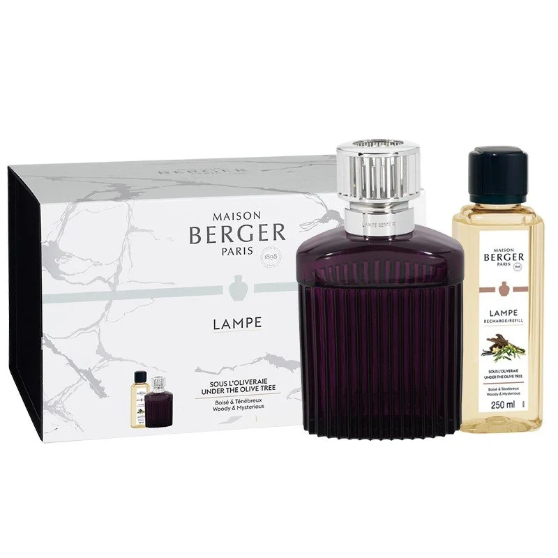 Dárková sada: katalytická lampa Alpha, švestková + Pod olivovníky, 250 ml