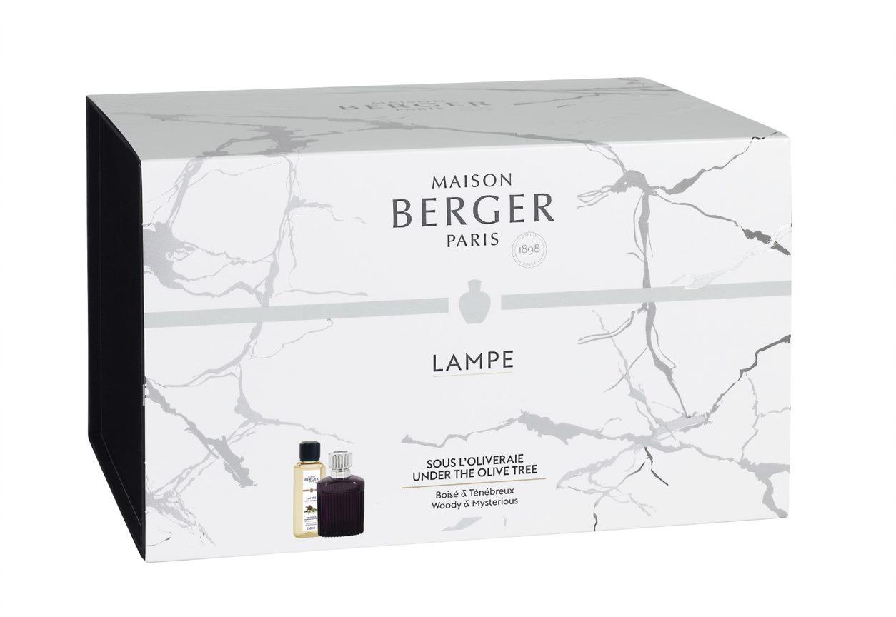 Dárková sada: katalytická lampa Alpha, švestková + Pod olivovníky, 250 ml