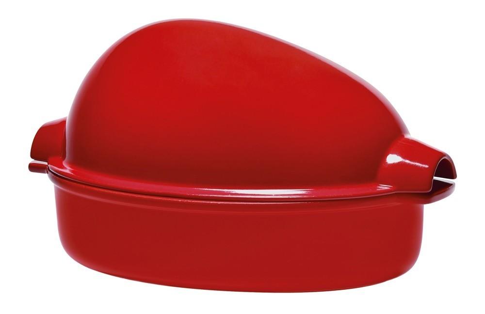 Oválný pekáč na kuře s poklicí, granátová, 5 l / 41,5 x 20 cm