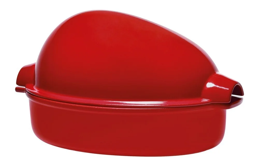 Oválný pekáč na kuře s poklicí, granátová, 5 l / 41,5 x 20 cm