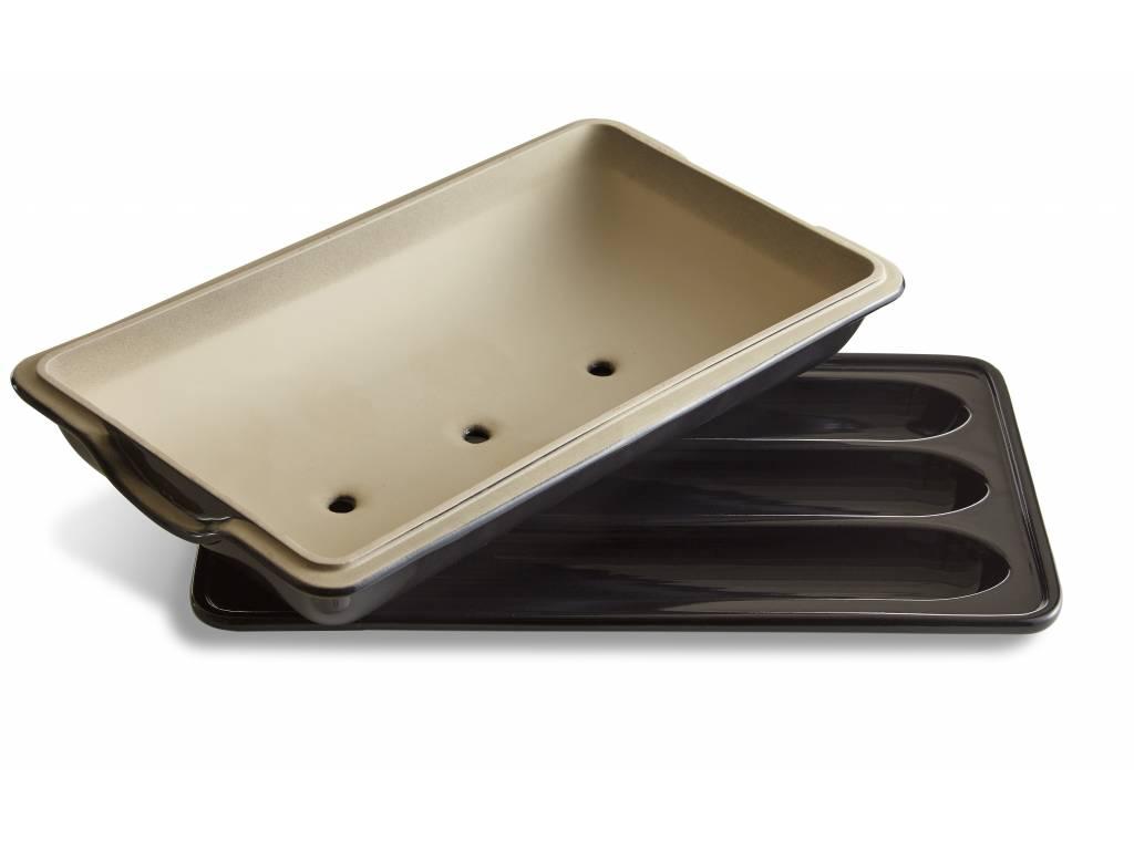 Forma na pečení 3 ks baget, granátová, 39,5 x 23 cm