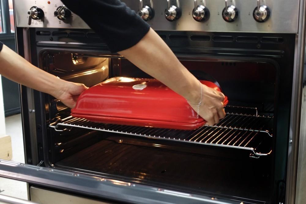 Forma na pečení 3 ks baget, granátová, 39,5 x 23 cm