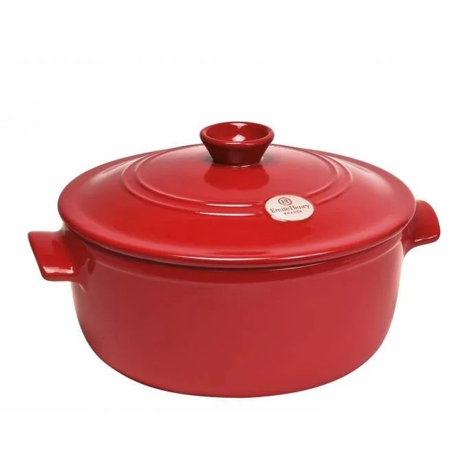 Keramický hrnec s poklicí Flame, Ø 24 cm / 4 l, granátová