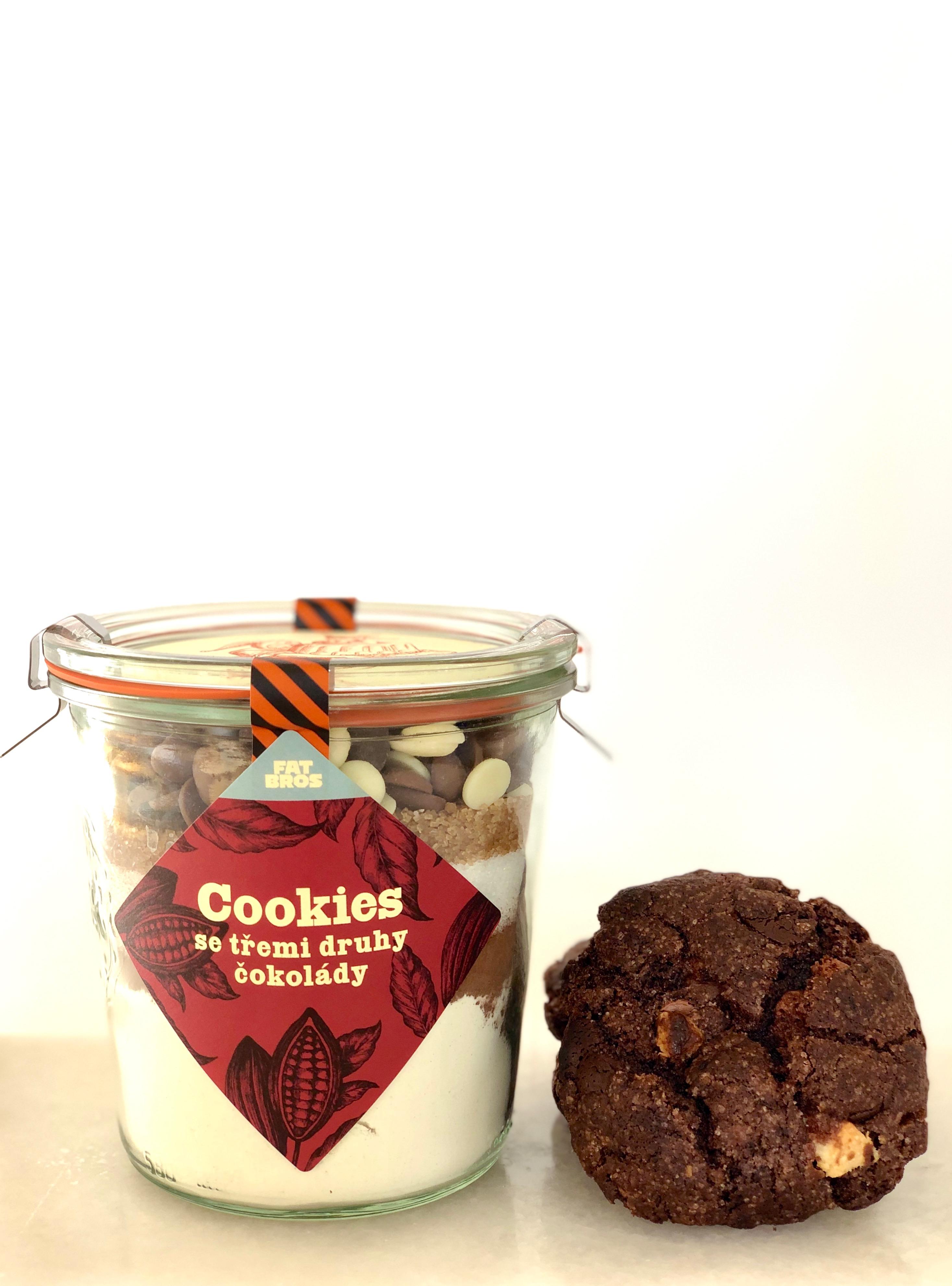 Směs na pečení Cookies se 3 druhy čokolády, 400 g