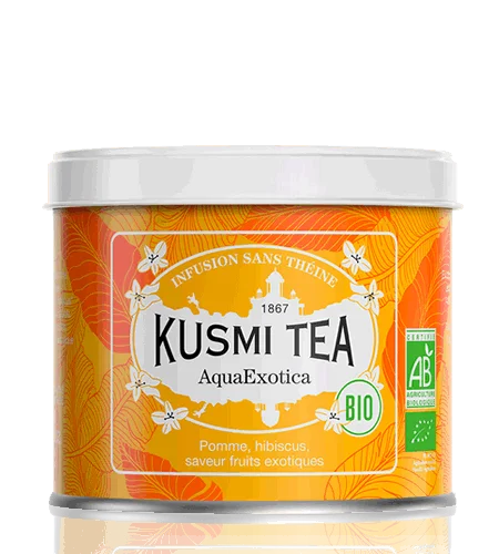 Sypaný ovocný čaj AquaExotica Bio, kovová dóza 100 g