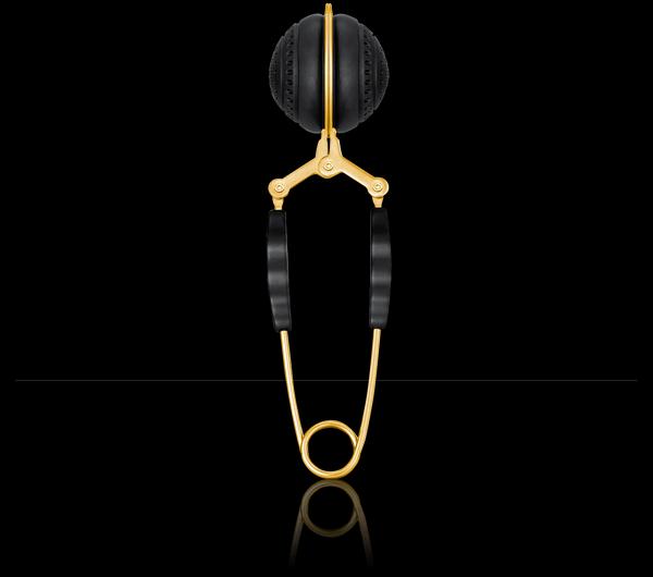 Sítko na čaj - "kleště", černozlaté