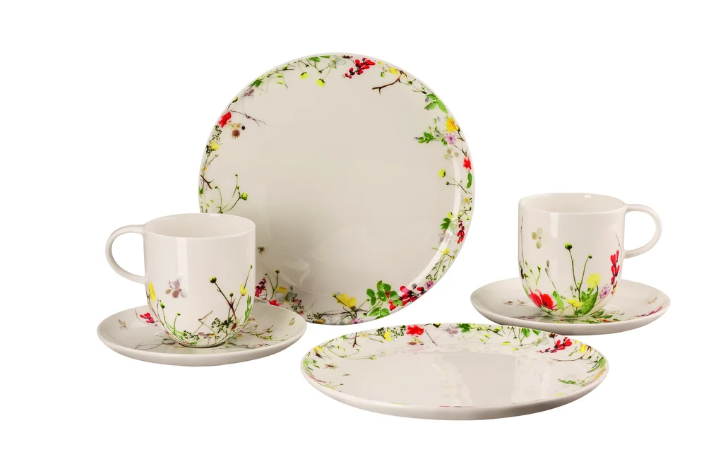 Dárková sada porcelánu Brillance Fleurs Sauvages, hrnky, talíře, 6 ks