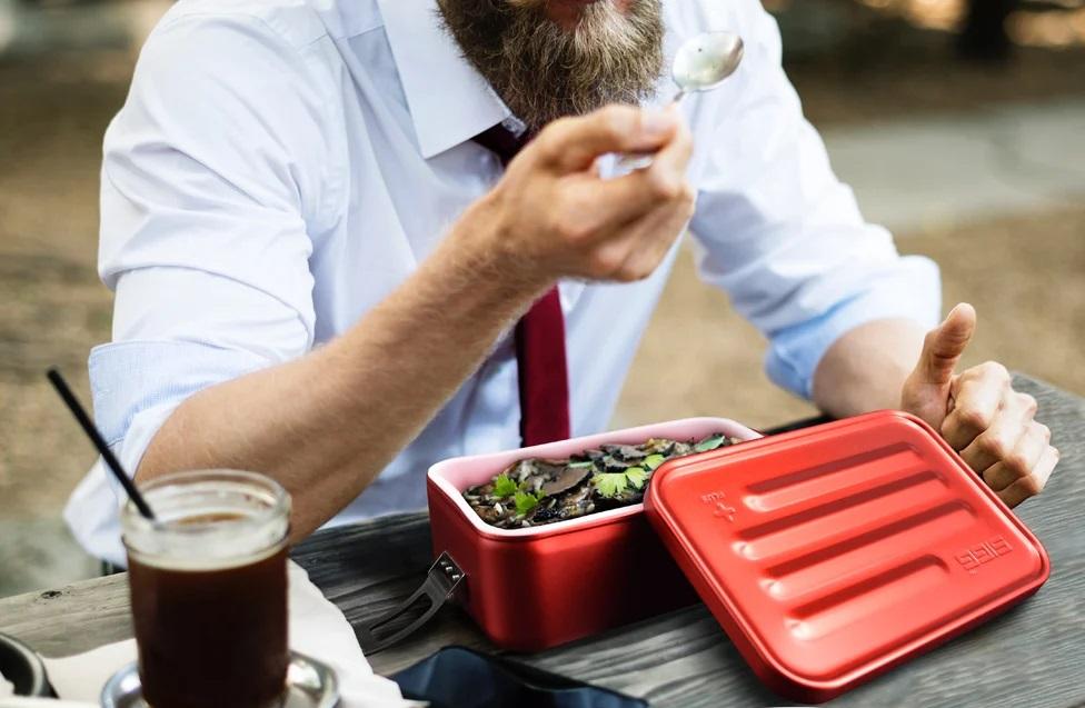 Svačinový box, velikost L, stříbrná