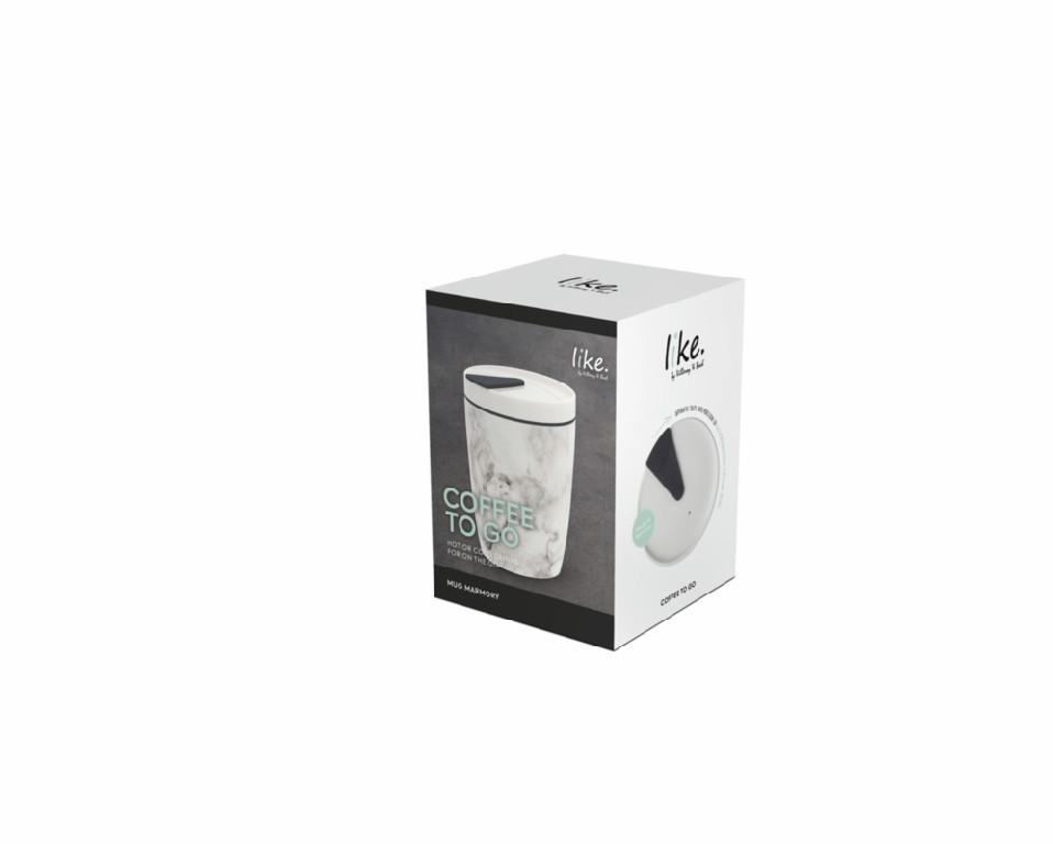 Coffee To Go hrnek na cesty, 0,29 l, mramorovaný