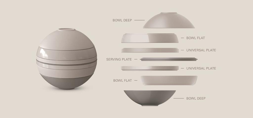 La Boule jídelní sada, pure beige, 7 ks