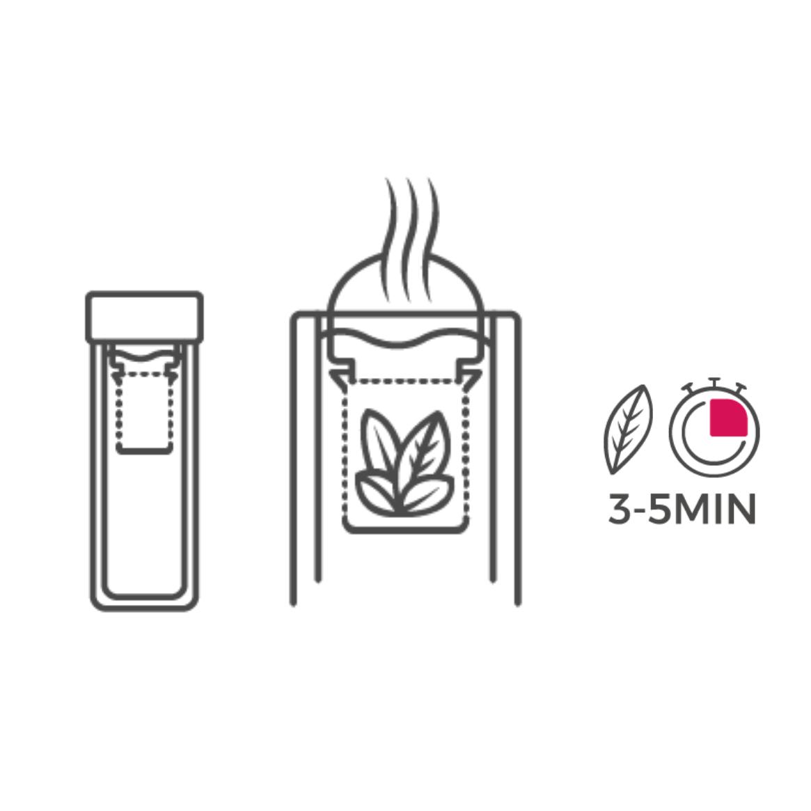 Skleněná lahev se sítkem na čaj , 0,45 l