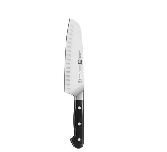 Pro, nůž Santoku s výbrusem, kolébkový, 18 cm