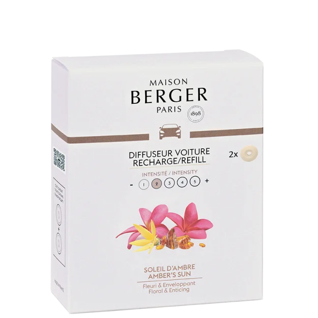 Keramická náplň vůně do auta Ambrové slunce, 2 ks