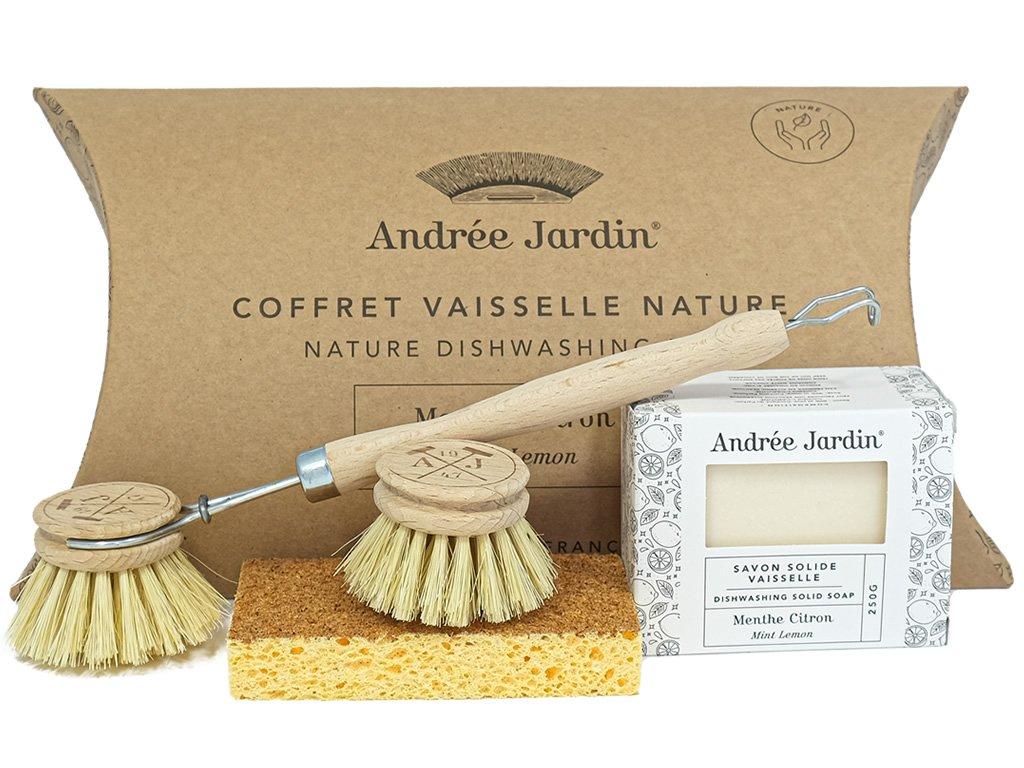 Sada na mytí nádobí zero waste, mýdlo máta / citrón