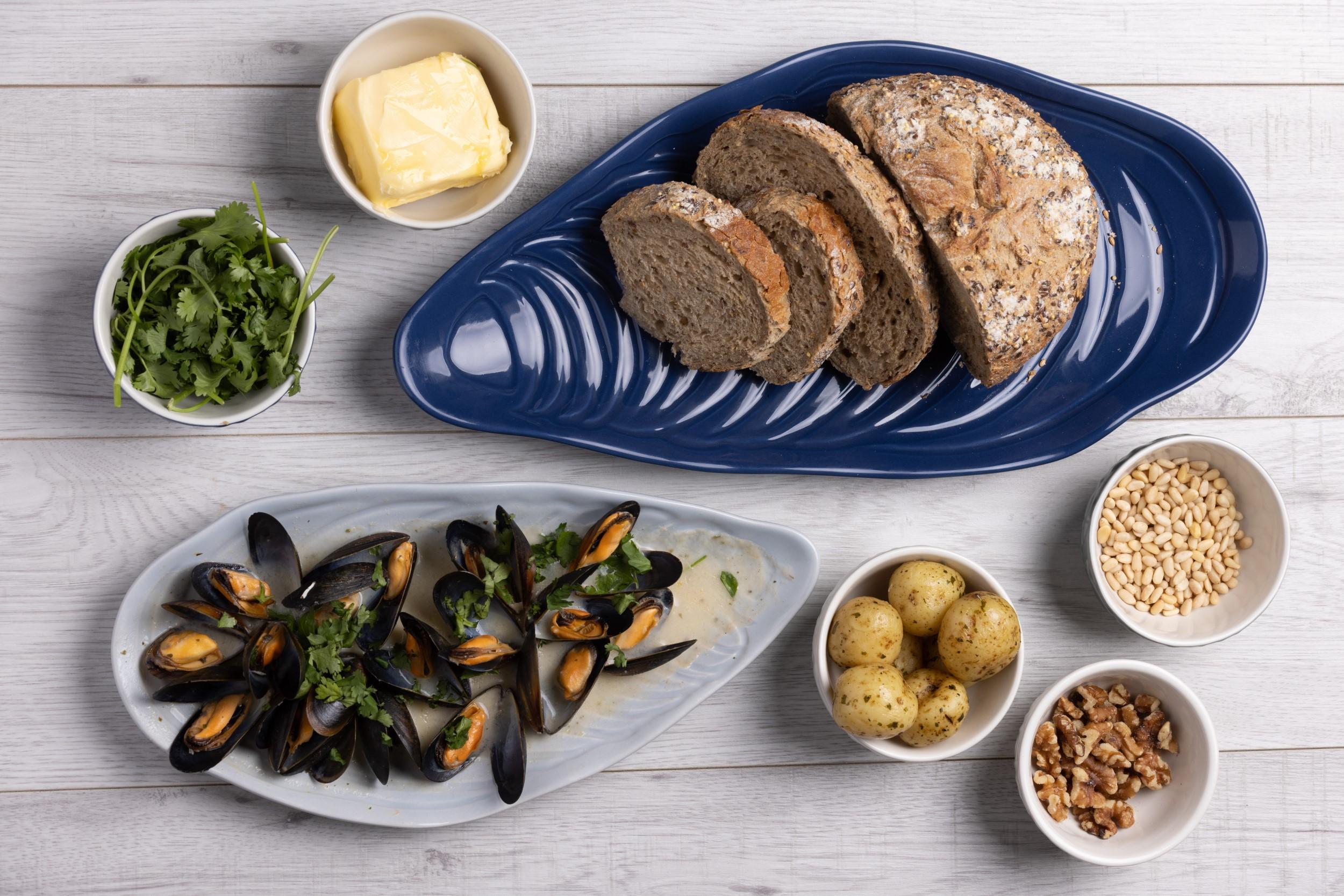 Servírovací talíř Nautical Mušle, 20 x 41 cm, námořnická modrá           