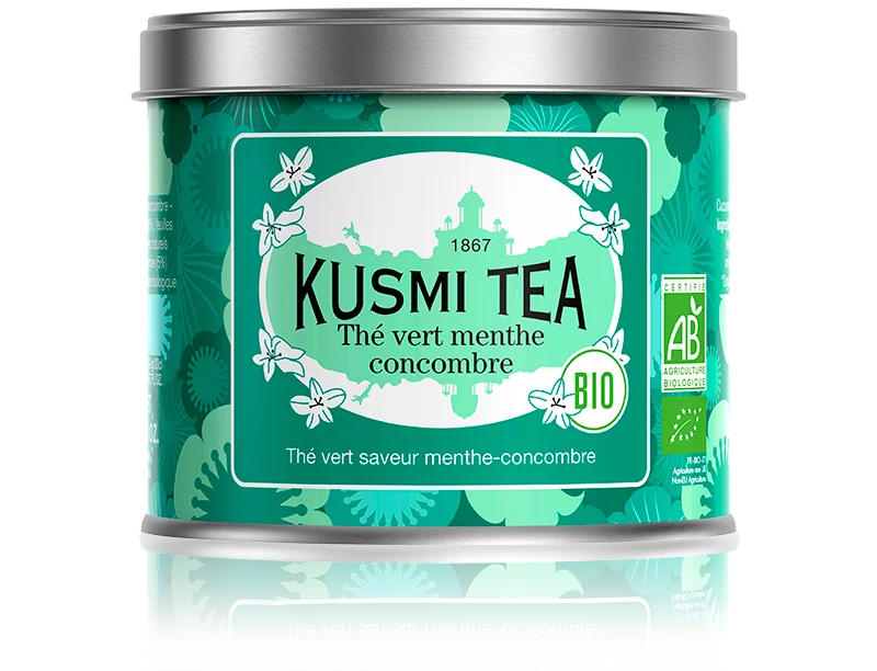 Sypaný zelený čaj s okurkou a mátou Bio, kovová dóza 100 g