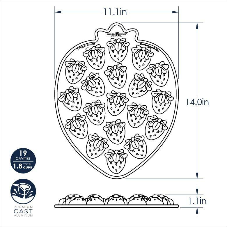 Forma Jahody, plát s 19 formičkami, 426 ml, karamelová