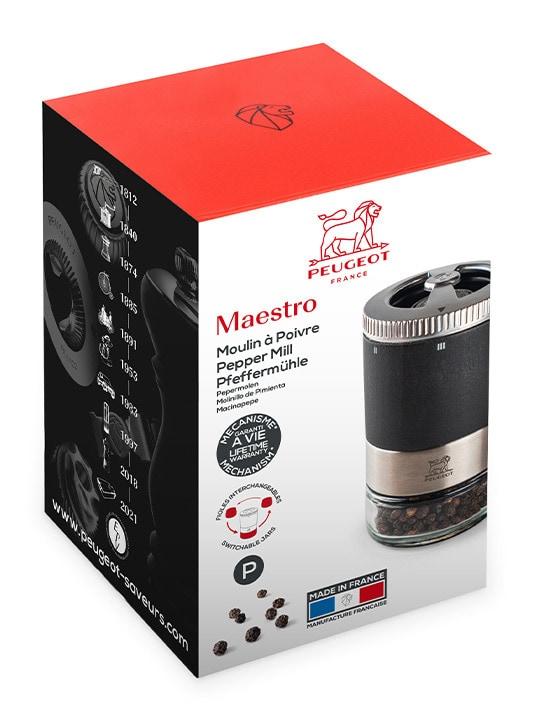 Mlýnek na pepř Maestro + 1 zásobník + černý pepř Kampot