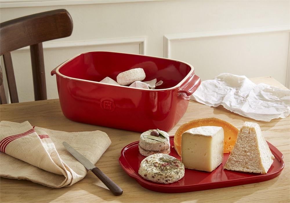 Keramický Cheese Box na skladování a servírování sýrů, 3,5 l, granátová