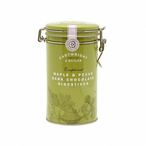 Máslové sušenky s javorovým sirupem a pekanovými ořechy, kovová dóza, 200 g