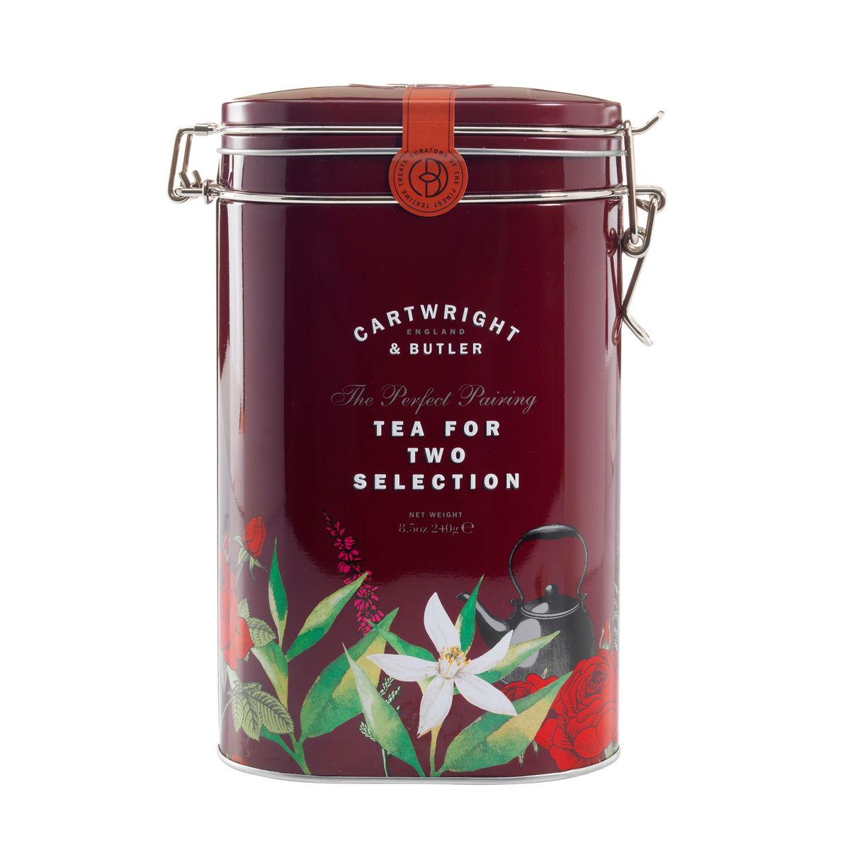 Dárková sada sušenek a čajů Tea For Two, kovová dóza, 240 g