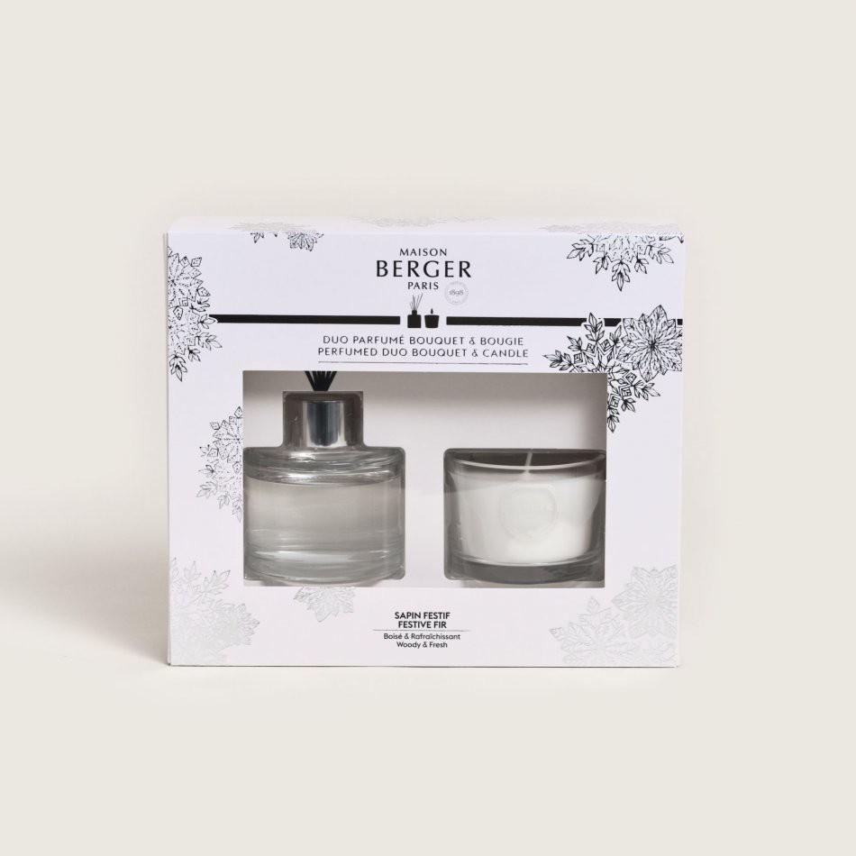 Dárková sada Duo Mini Winter: aroma difuzér s náplní 80 ml + svíčka 80 g, Pod vánočním stromem