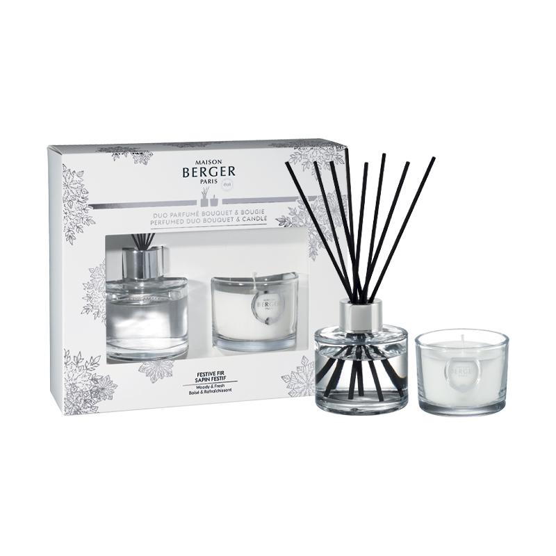Dárková sada Duo Mini Winter: aroma difuzér s náplní 80 ml + svíčka 80 g, Pod vánočním stromem