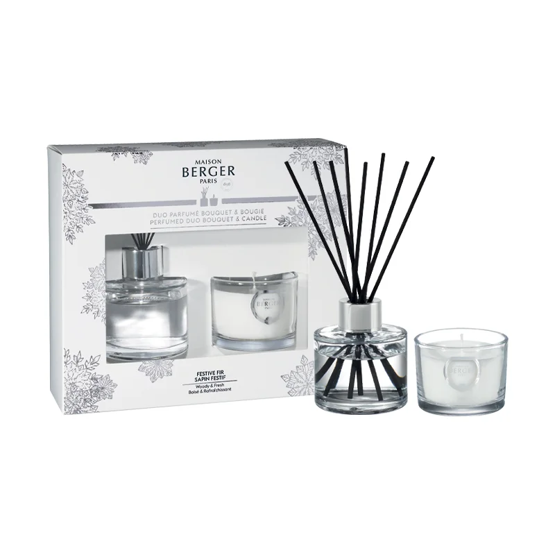 Dárková sada Duo Mini Winter: aroma difuzér s náplní 80 ml + svíčka 80 g, Pod vánočním stromem