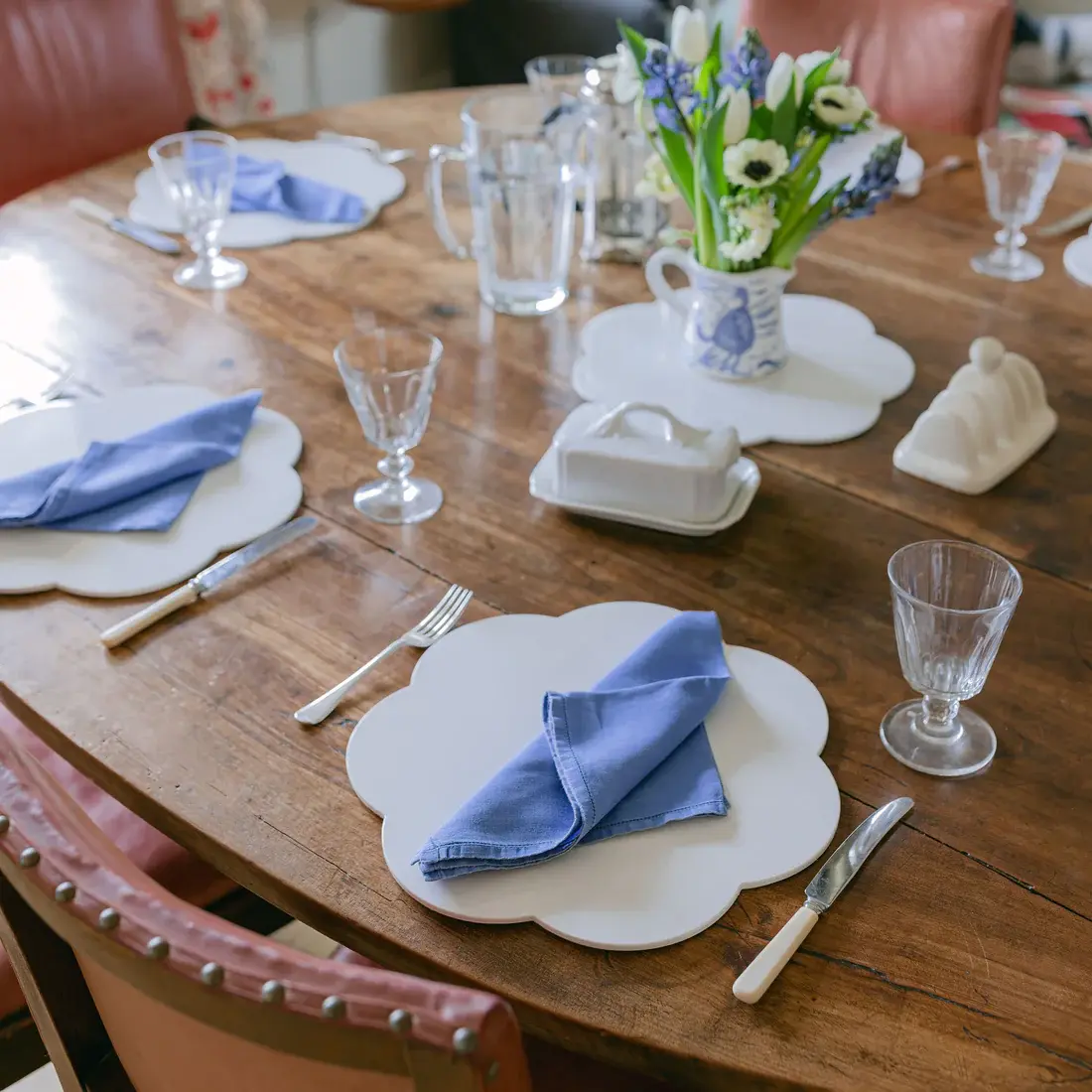 Lakované prostírání Chiffon Lacquer, Ø 33 cm, 4 ks, bílá