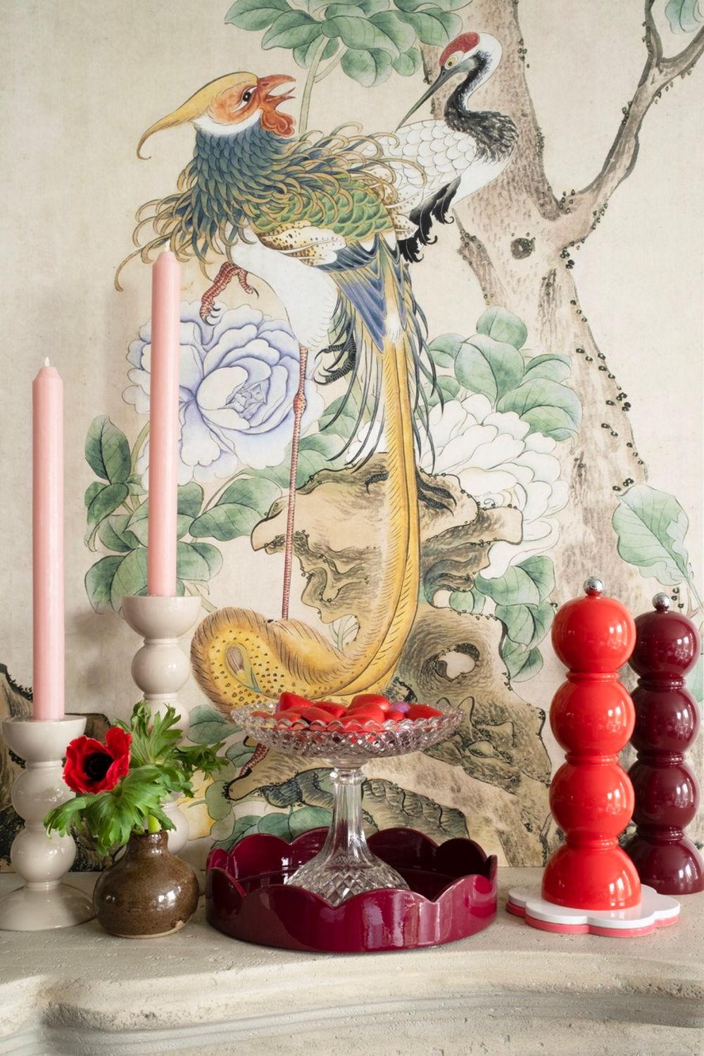 Lakované podtácky Scallop Coasters, Ø 12 cm, 4 ks, melounově růžová