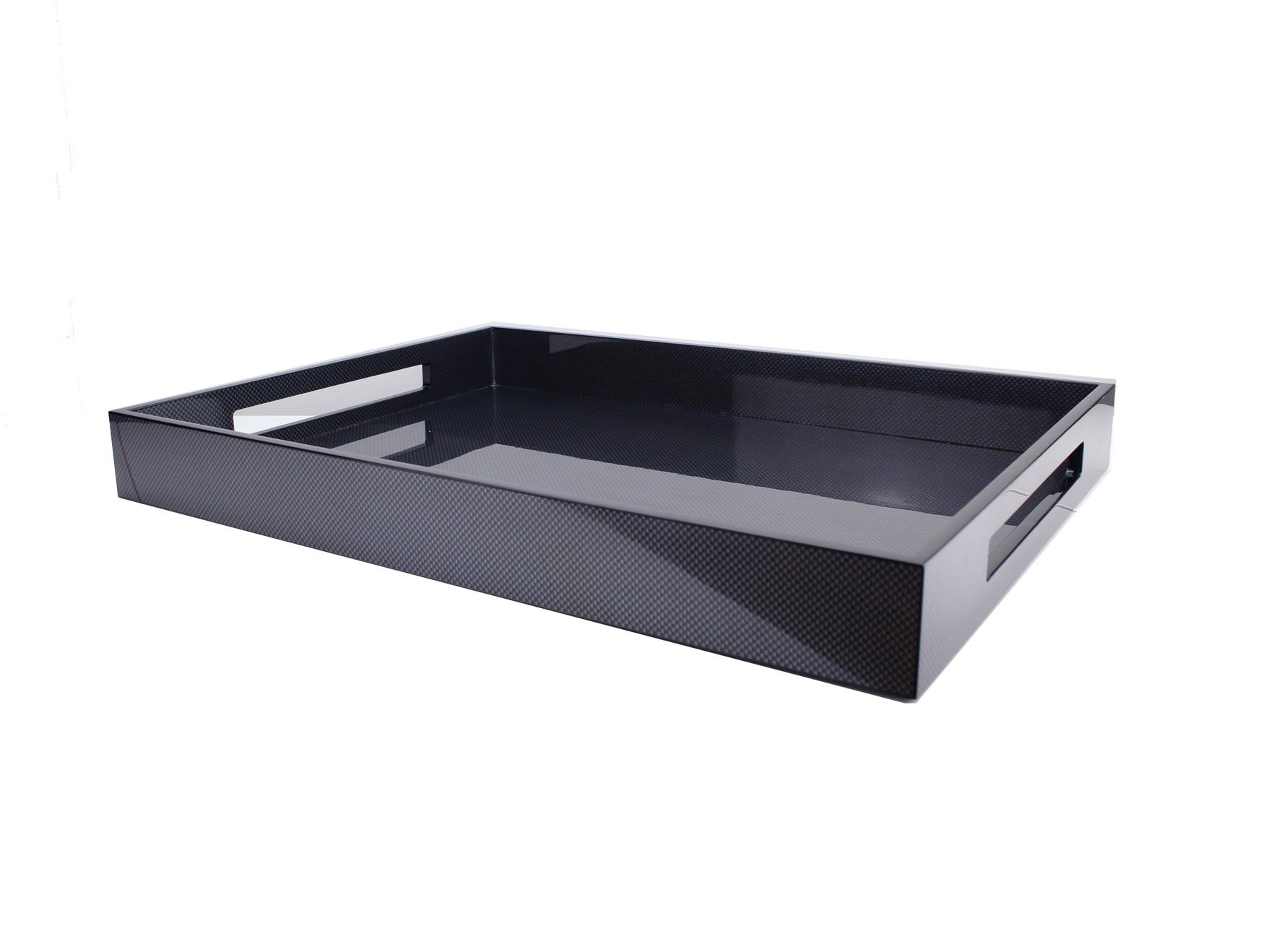 Lakovaný servírovací podnos, 56 x 41 cm, černá