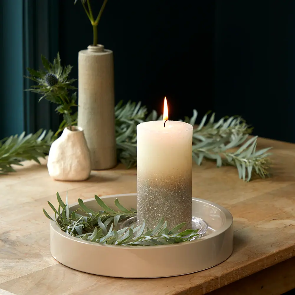 Lakovaný servírovací podnos, Ø 22 cm, cappuccino