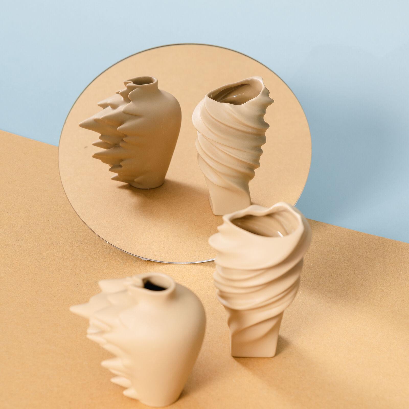 Mini váza Squall, 11 cm, Fossil okrová