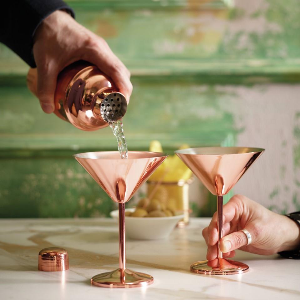 Martini set, 2ks, měděná