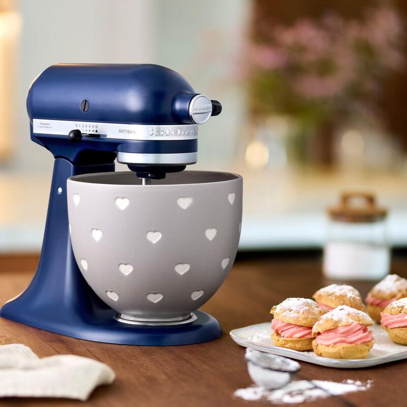 Keramická mísa 4,83l, Srdce, šedá