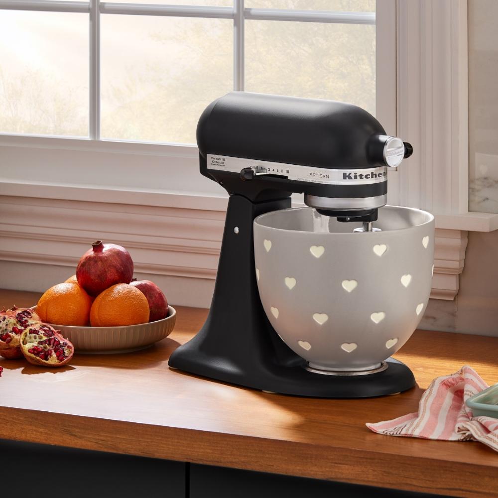 Keramická mísa 4,83l, Srdce, šedá