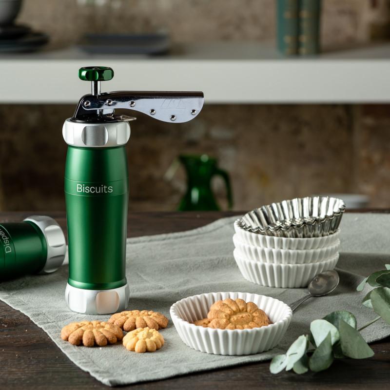 Lis na sušenky dvou velikostí + 20 nástavců, stříbrná