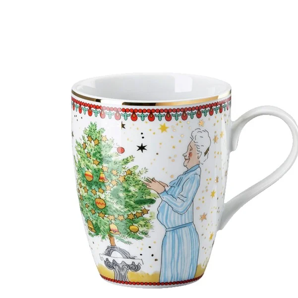 Vánoční hrnek s uchem II, Babi a děda, Vánoční světýlka, 360 ml