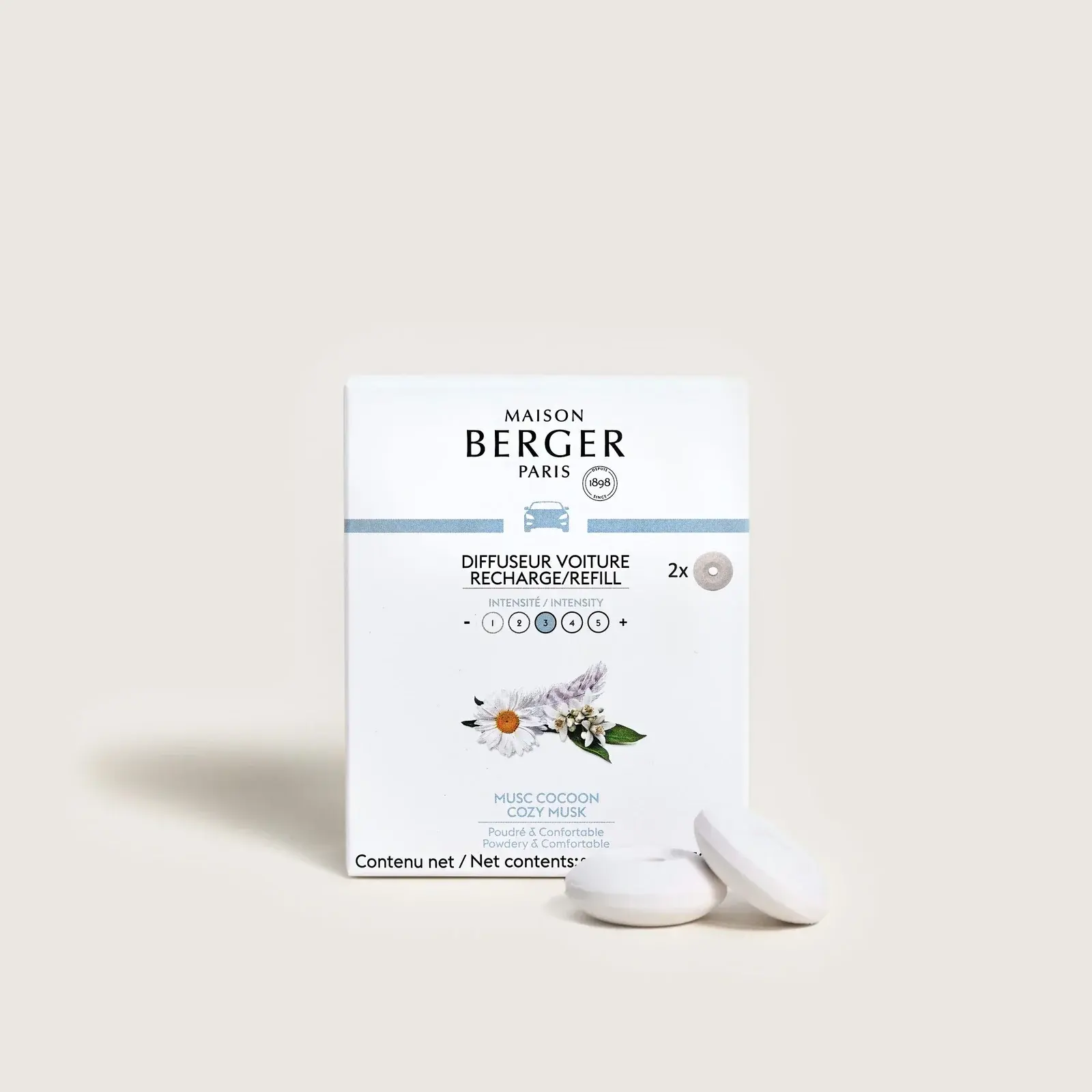 Keramická náplň vůně do auta Uklidňující pižmo, 2 ks