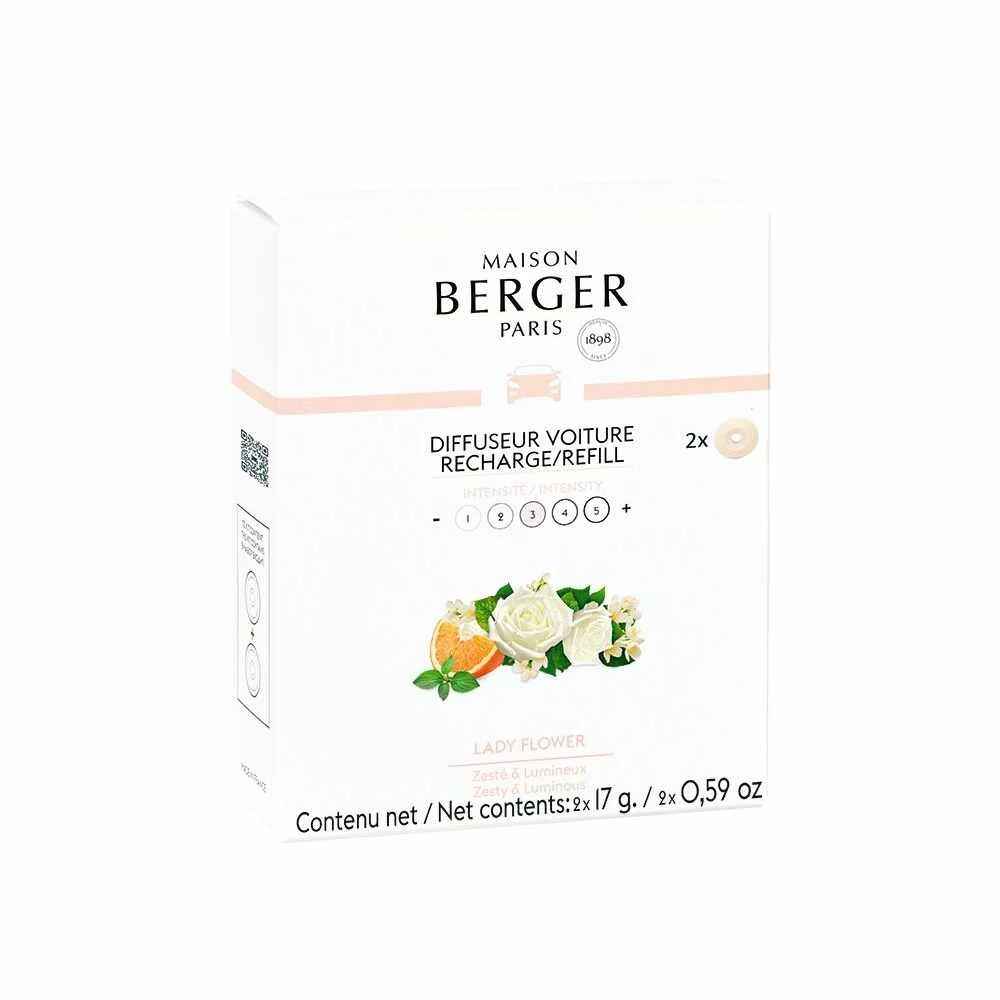 Keramická náplň vůně do auta Lady Flower, 2 ks