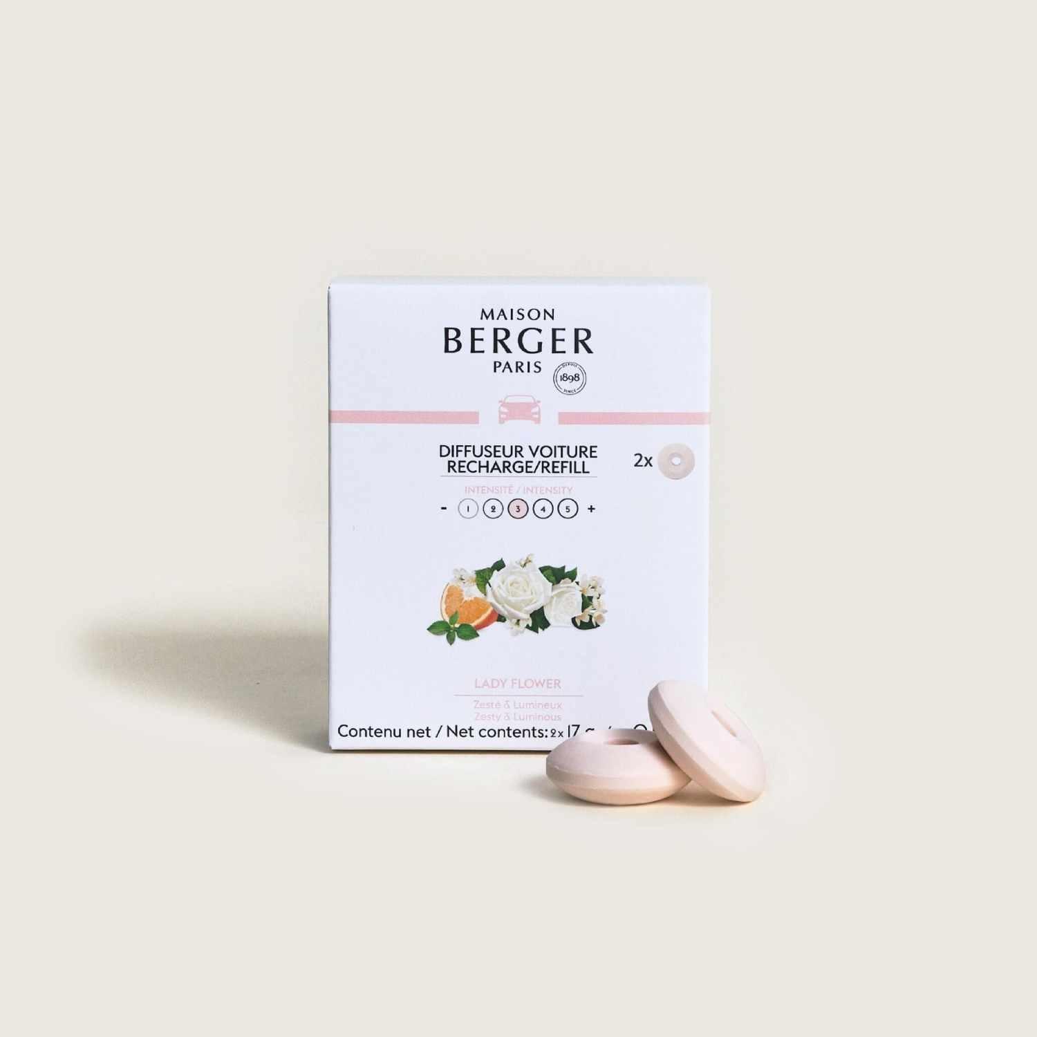 Keramická náplň vůně do auta Lady Flower, 2 ks