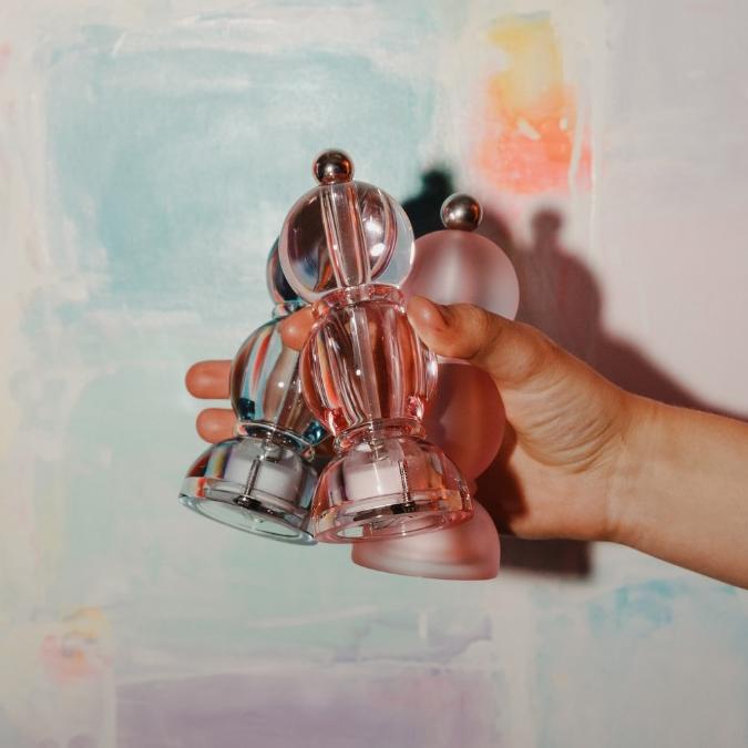 Akrylový mlýnek na sůl nebo pepř Mini BOB Icy, 14 cm, transparentní