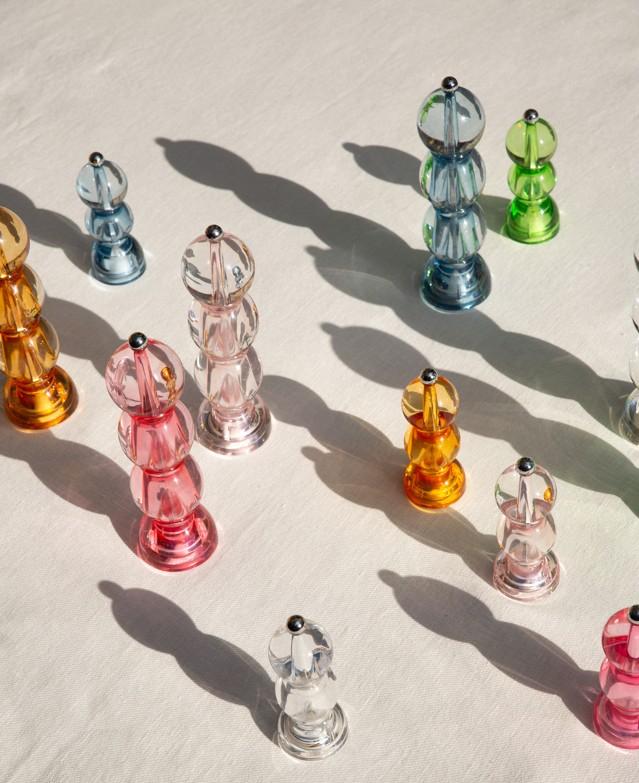 Akrylový mlýnek na sůl nebo pepř Mini BOB Icy, 14 cm, světle růžová