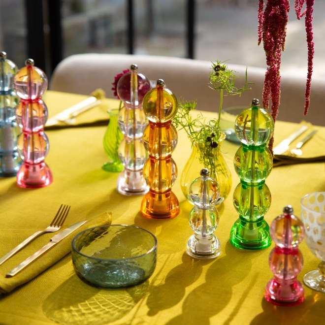 Akrylový mlýnek na sůl nebo pepř Bobbin Icy, 24 cm, transparentní