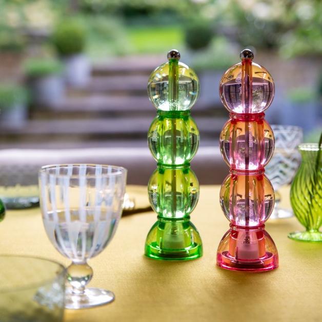 Akrylový mlýnek na sůl nebo pepř Bobbin Icy, 24 cm, růžová