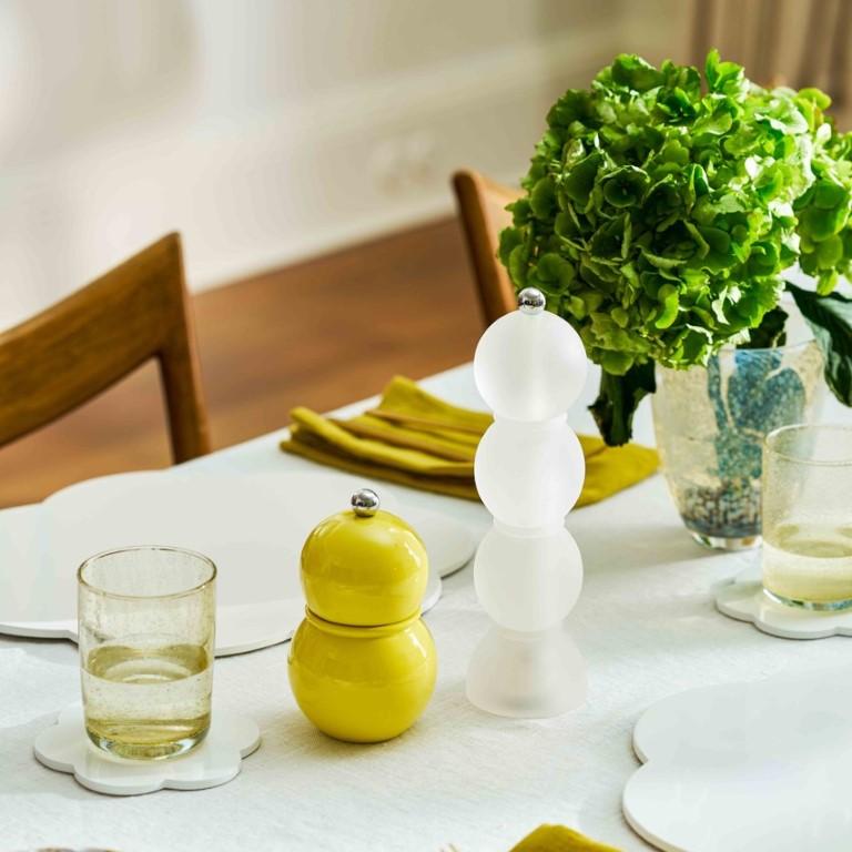 Akrylový mlýnek na sůl nebo pepř Bobbin Frosty, 24 cm, bílá