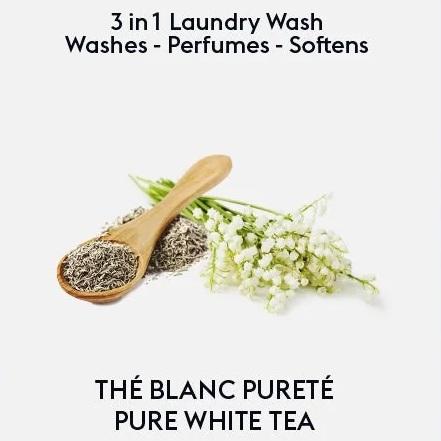 Vzorek tekutého pracího prostředku se změkčovadlem a parfémem Čistý bílý čaj 3v1, 35 ml