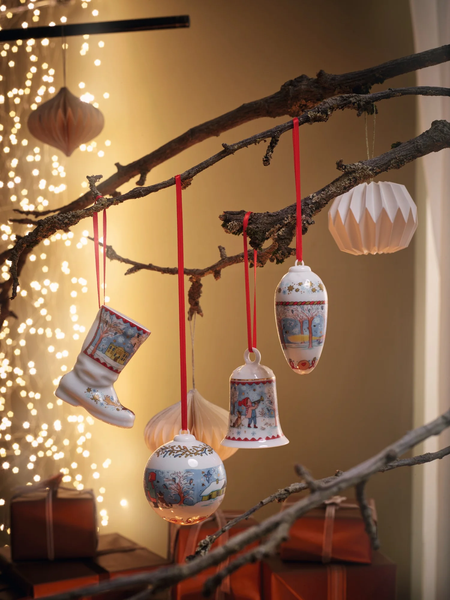 Závěsné porcelánové ozdoby na stromeček Rosenthal Štědrý večer