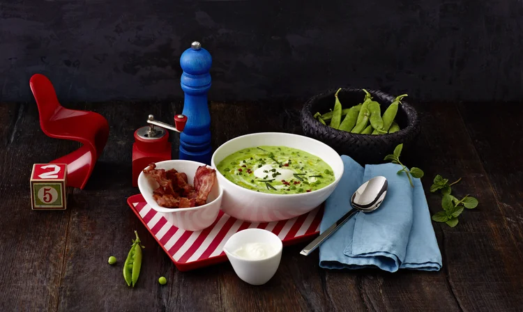 Hráškový krém Zdeňka Pohlreicha v misce Villeroy & Boch soup passion