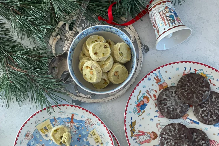 Pistáciové diamanty s citronem